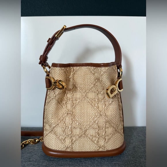 DIOR Raffia Calfskin Cannage Small C'est - Picture 9 of 10